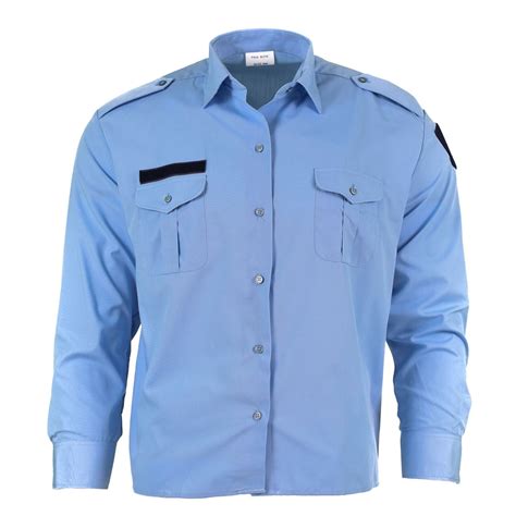 french blue police uniform shirt.